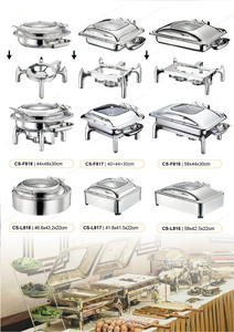 Juego de Recipientes para Buffet de Acero Inoxidable Dorado de Lujo de 6L, Recipientes Colgantes para Servir Comida Comercial, Equipo de Calentamiento para Catering - Product Image 5