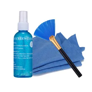 LCD Screen Cleaner Kit 3 in 1 Screen Spray Cleaning kit For screen protector With Spray Cloth brush clean tool