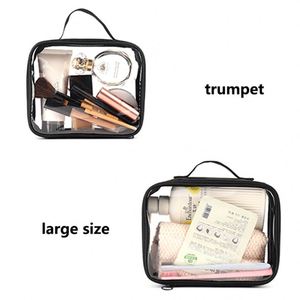 Sac de maquillage transparent en PVC personnalisé avec logo, écologique, imperméable, sacs de voyage cosmétiques transparents en PVC pour femmes - Product Image 4