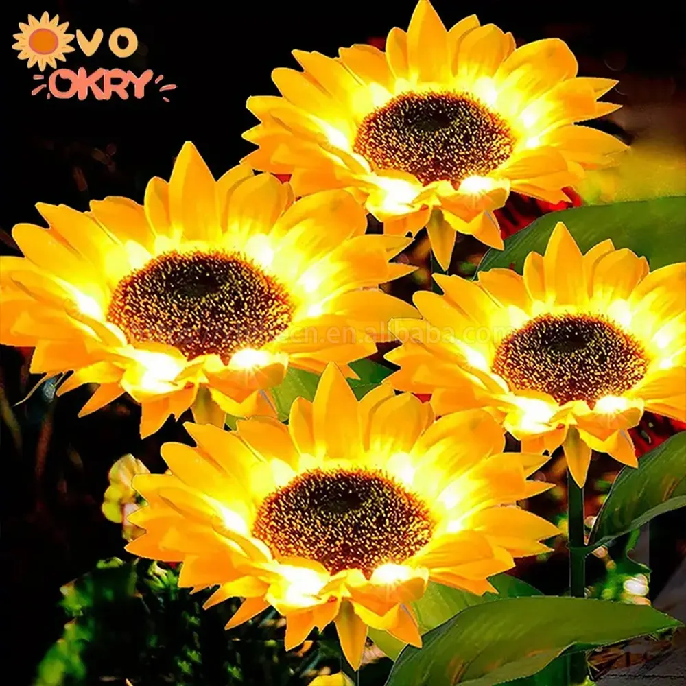 Solar one Sunflower Lantern Landscape Lamp Waterproof Outdoor LED Solar Garden Sunflower Light for Park Yard Decoration