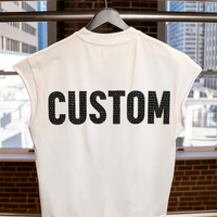 Fabricants de vêtements personnalisés : T-shirt court en coton 100% avec motif pierres précieuses pour hommes, débardeur sans manches, débardeur musculation