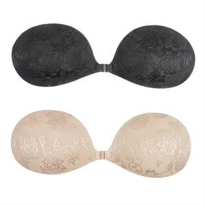 Waterdichte Herbruikbare Kant Ronde Cup Rugloze Strapless Plakkerige Nubra Bh Onzichtbare Siliconen Push-Up Zelfklevende Bh Voor Vrouwen