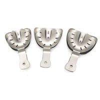 6 pièces d'instruments orthodontiques, plateaux d'empreinte dentaire en acier inoxydable pour edentés