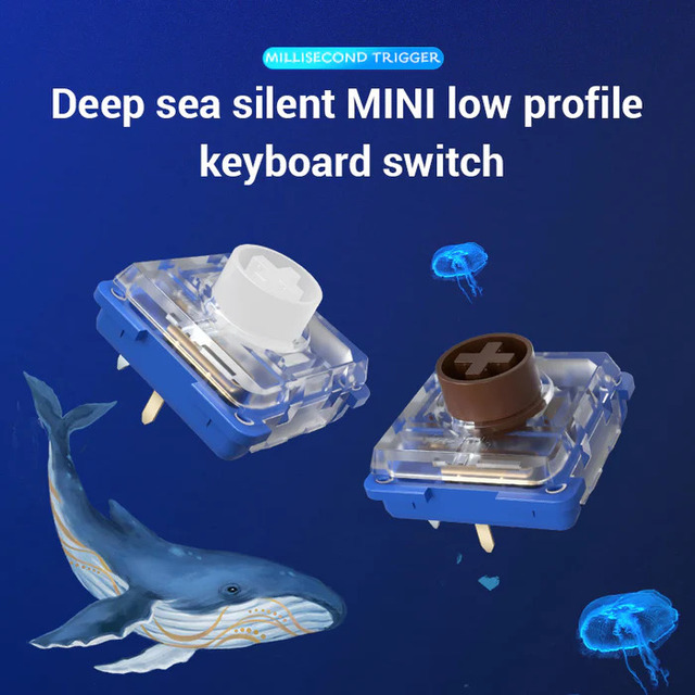 Kailh Deep Sea Silent Mini Low Profile Mechanical Keyboard Switches Hot-Swappable 35g Gaming Switch