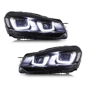 Faros LED Modificados de 12V para Golf 6 2010-2014, Diseño Ojo de Demonio con Luz Fluida, 4600 Lúmenes, 6000K, Diseño Ojo de Demonio Mejorado - Product Image 1