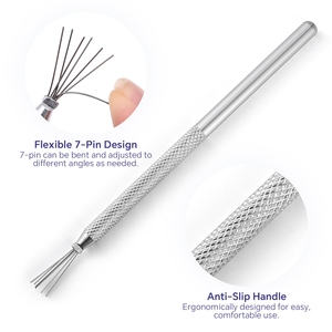 KADS 1 ud. Pincel delineador de uñas de acero inoxidable de 7 puntas, herramienta profesional de manicura para dibujar líneas, puntear y tallar. - Product Image 4