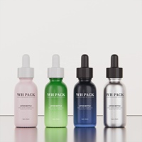 Flacon compte-gouttes en verre personnalisé de 30 ml pour huiles essentielles, sérums et cosmétiques, emballage Boston vide avec bouchon à vis