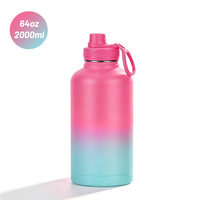Bouteille isotherme Xuzhen 2026 nouvelle génération de 64 oz, grande capacité en acier inoxydable pour sports de plein air et camping (export)