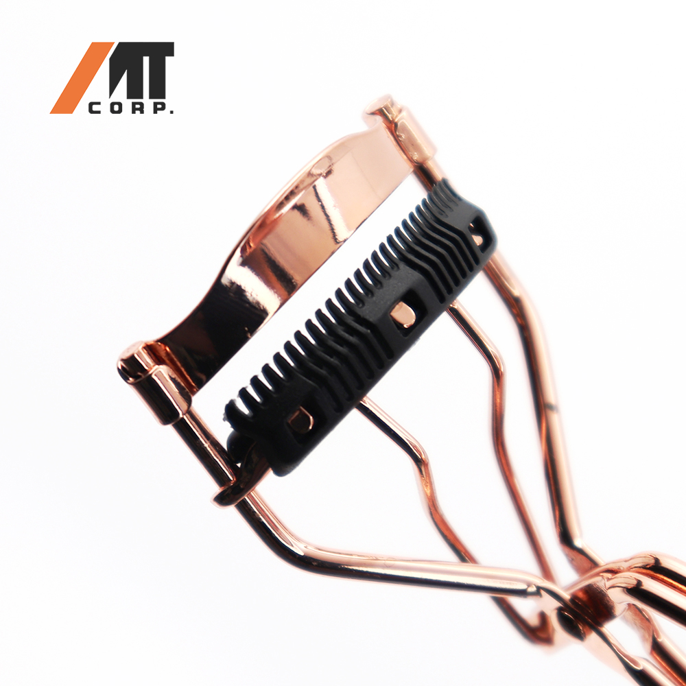 Оптовая продажа, бигуди для ресниц из нержавеющей стали, бигуди для макияжа, розовое золото, бигуди для ресниц с силиконовой подушечкой