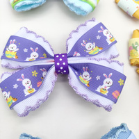 Lot de pinces à cheveux personnalisées faites à la main en forme de lapin de Pâques, mignonnes, avec ruban, accessoires pour cheveux d'animaux de dessin animé pour enfants et filles, directement de l'usine