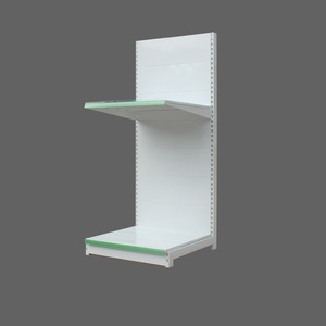 Rak Pembatas <span class=keywords><strong>Display</strong></span> Supermarket Kayu & Logam, Tugas Berat, Bentuk L, Berdiri Sendiri, Warna Putih - Product Image 4