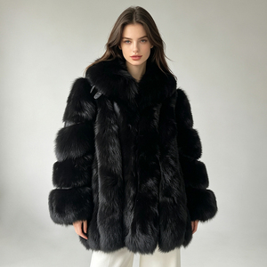 Servizio OEM Jxwatcher, Vendita Calda di Cappotti in Vera <span class=keywords><strong>Pelliccia</strong></span> di Volpe per <span class=keywords><strong>Donna</strong></span>, Personalizzabili, <span class=keywords><strong>Collo</strong></span> Tondo, Moda Invernale - Product Image 1