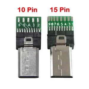 15 Pin 9Pin Mini USB PCB Connector Micro usb Connector Plug Data USB Male Jack for Sony Digital Camera MP3 Xperia M C1904