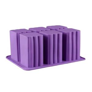 Moule à savon en silicone rectangulaire grand format à 6 cavités, antiadhésif, facile à démouler, certifié LFGB, personnalisable, de l'usine MUYULINS - Product Image 5