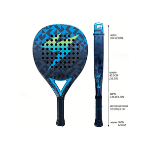 Raqueta de Pádel Profesional Elite de Fibra de Carbono 18K, Forma de Lágrima, Superficie Rugosa, Alto Rendimiento, para Torneos - Product Image 1