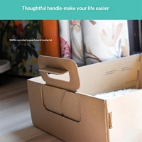 Bac à litière pour chat jetable d'intérieur en carton léger, imperméable, à faible entrée, facile à plier, durable, avec conception de bac à litière en papier pour chaton