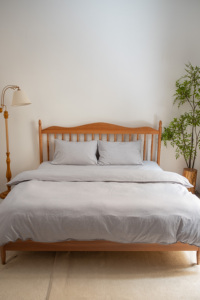 Housse de couette en coton tissé à fines rayures, lavée, 100% coton naturel, douce, respirante, taille personnalisée pour toutes les saisons - Product Image 4
