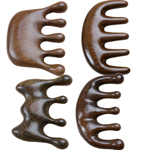 Pettine in legno massaggio denti larghi in legno cuoio capelluto pettine per parrucchieri testa strumento per massaggio meridiano pettine antistatico massaggio e raschiatura - Product Image 1