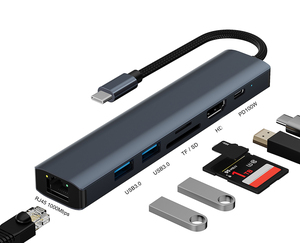 HUB de carga rápida 2024 W PD de tendencia 100 con convertidor de Puerto SD TF LAN USB C hub para Mac - Product Image 2