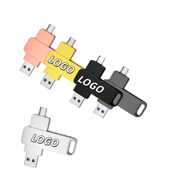 X616 Wholesale Metal Type C Usb Flash Drive Business Gifts Customized Logo 2 In 1 Otg Usb Stick Low Prices Pendrive For Android