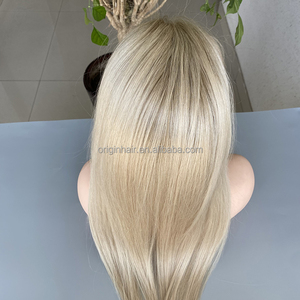 <span class=keywords><strong>Prótesis</strong></span> silicona V-loop Pu Base inyección piel fina <span class=keywords><strong>Natural</strong></span> virgen Remy europeo Ombre Color crudo peluca humana Topper para mujeres - Product Image 5