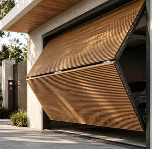 Puerta de Garaje Moderna Personalizada con Solapa de Aluminio, Puerta de Garaje Automática de Elevación Vertical para Villa de Lujo - Product Image 1