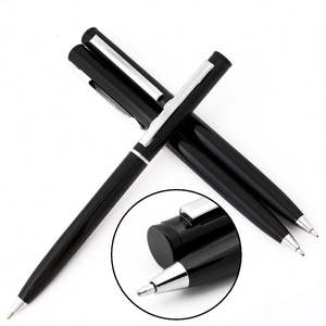 Bolígrafo Metálico Azul Oscuro con Diseño en Espiral para Uso en Resorts, con Logotipo del Nombre del Hotel, Ancho de Escritura de 1.0 mm - Product Image 4