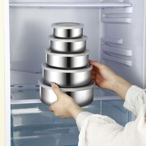 Juego de 5 Recipientes de Acero Inoxidable para Almacenamiento de Alimentos, Aptos para Microondas, Ideales para Picnic y Cocina - Product Image 2