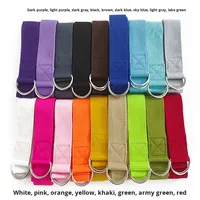 Sangle d'étirement de yoga de 2,5 m en polyester et coton, fermeture élastique, corde d'entraînement auxiliaire, en stock, vente en gros d'usine