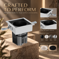 Spot encastré LED COB moderne à CRI95 élevé, en aluminium, rotation à 360 degrés, faisceau réglable, éclairage de plafond à intensité variable pour hôtel