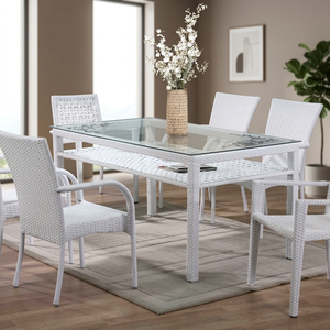 Juego de Comedor Moderno con Estructura de Aluminio y Ratán Sintético para Muebles de Hogar - Product Image 3