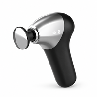 Pistolet de massage chauffant noir avec 6 vitesses, 4 têtes, 3 niveaux de chaleur et indicateur LED pour massage par percussion du corps entier