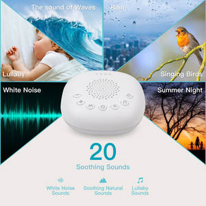 Veilleuse électrique blanche pour bébés et enfants, dispositif d'aide au sommeil portable, 20 sons apaisants, rythme cardiaque, volume réglable RVB - Product Image 6