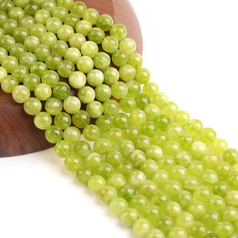 High quality olive green natural jade stone beads for jewelry making (AB1915)