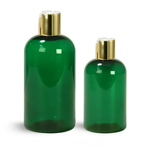 2oz 4oz 8oz 12oz 16oz 60ml 120ml 250ml 350ml 500ml Rondes de Boston vertes en PET avec capuchons à disque noirs - Product Image 4