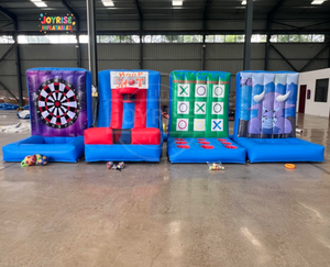 Jeu de carnaval gonflable portable 4-en-1 en PVC avec basket-ball pour événements en extérieur et en intérieur - Product Image 1