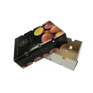 Vente en gros Carton banane imprimé personnalisé Emballage de boîte de fruits recyclable avec conception personnalisée et estampage Boîtes rigides