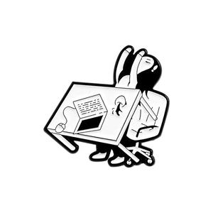 معطف ، سترة ، دبوس ، معطف ، للأصدقاء, حلية مصنوعة من المينا ، بروش باللونين الأبيض والأسود بتصميم مضحك ، بروش معطف ، حقيبة صدر ، دبوس ، شحن بأشكال كرتونية ، هدية للأصدقاء - Product Image 1