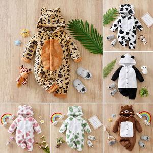 Mono de bebé al por mayor, disfraz de Halloween, de felpa polar con capucha, con cremallera y pies, para recién <span class=keywords><strong>nacido</strong></span>, bebé, niño pequeño, unisex, OEM personalizado - Product Image 2