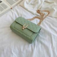 Desain unik warna Solid kulit kotak-kotak wanita bagasi tali bahu tas tangan dompet wanita tas tangan dari Cina