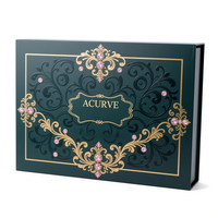 Boîte cadeau à fermeture magnétique personnalisée, boîte rigide en carton de luxe, pliable, estampage à chaud en feuille d'or pour l'emballage de bijoux et de cosmétiques