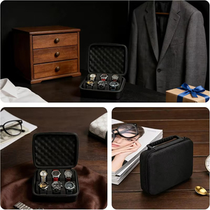 Caja de Almacenamiento para 6 Relojes, Estuche de Transporte, Organizador de Exhibición, Vitrina para Relojes, para Regalos - Product Image 3