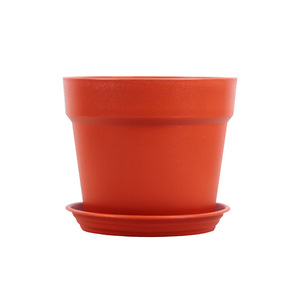 Pot de fleurs en résine, style classique en terre cuite rouge, épaissi, avec plateau, pour plantes d'intérieur, Pothos, verdure - Product Image 5