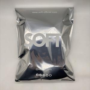 Custom LOGO Printed Aluminum Foil Poly Shipping Mailers | Clothing Shipping <b>Bags</b> | Metallic <b>Silver</b> - Product Image 1