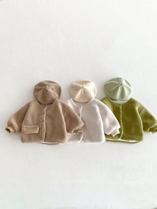 冬用ベビー用ぬいぐるみコート新しい男の子用厚手のトップジャケット無地ベビージャケットベビー服 - Product Image 3