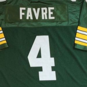 Brett Favre Green Best Quality Stitched Throw back Jersey - Product Image 1