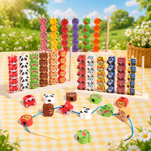 Wooden Vehicles Counting Stacking Math Learning Blocks Balance Scale <b>Educational</b> <b>Toy</b> for Kids 3-6 Years Unisex - Product Image 5