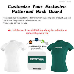 Chemises <span class=keywords><strong>de</strong></span> compression unisexes à séchage rapide pour la protection solaire, manches courtes, personnalisées pour le surf, la natation, le paddle board, la plage, les sports nautiques, rash guard - Product Image 2