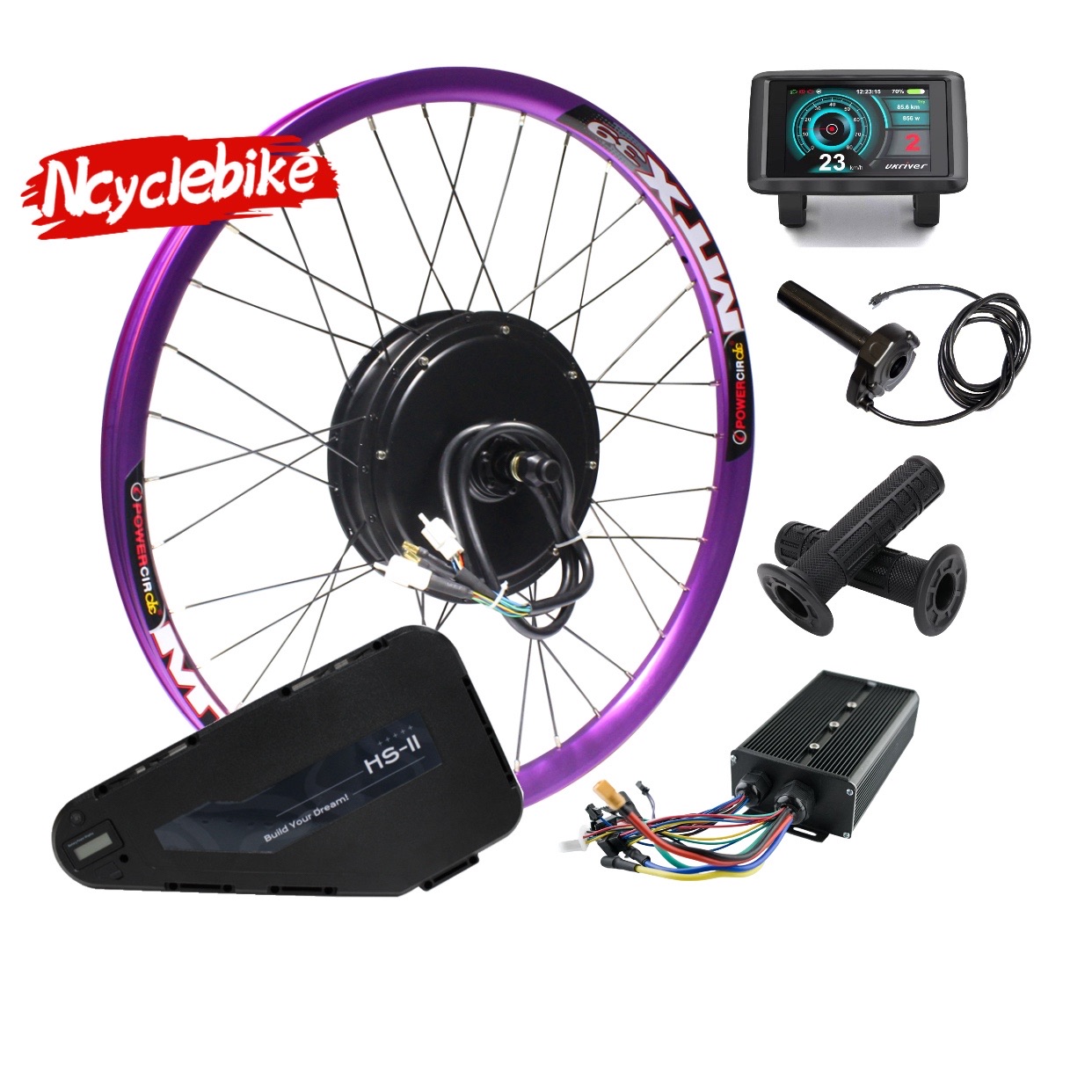 Комплект для электрического велосипеда Ncyclebike, 60/72 В, 3000 Вт, с ЖК-дисплеем