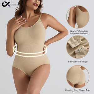 Бесшовный утягивающий корректирующий боди-комбидресс для женщин, подтягивающий бедра, с эффектом похудения, послеродовой, нейлоновый, улучшенная версия - Product Image 4